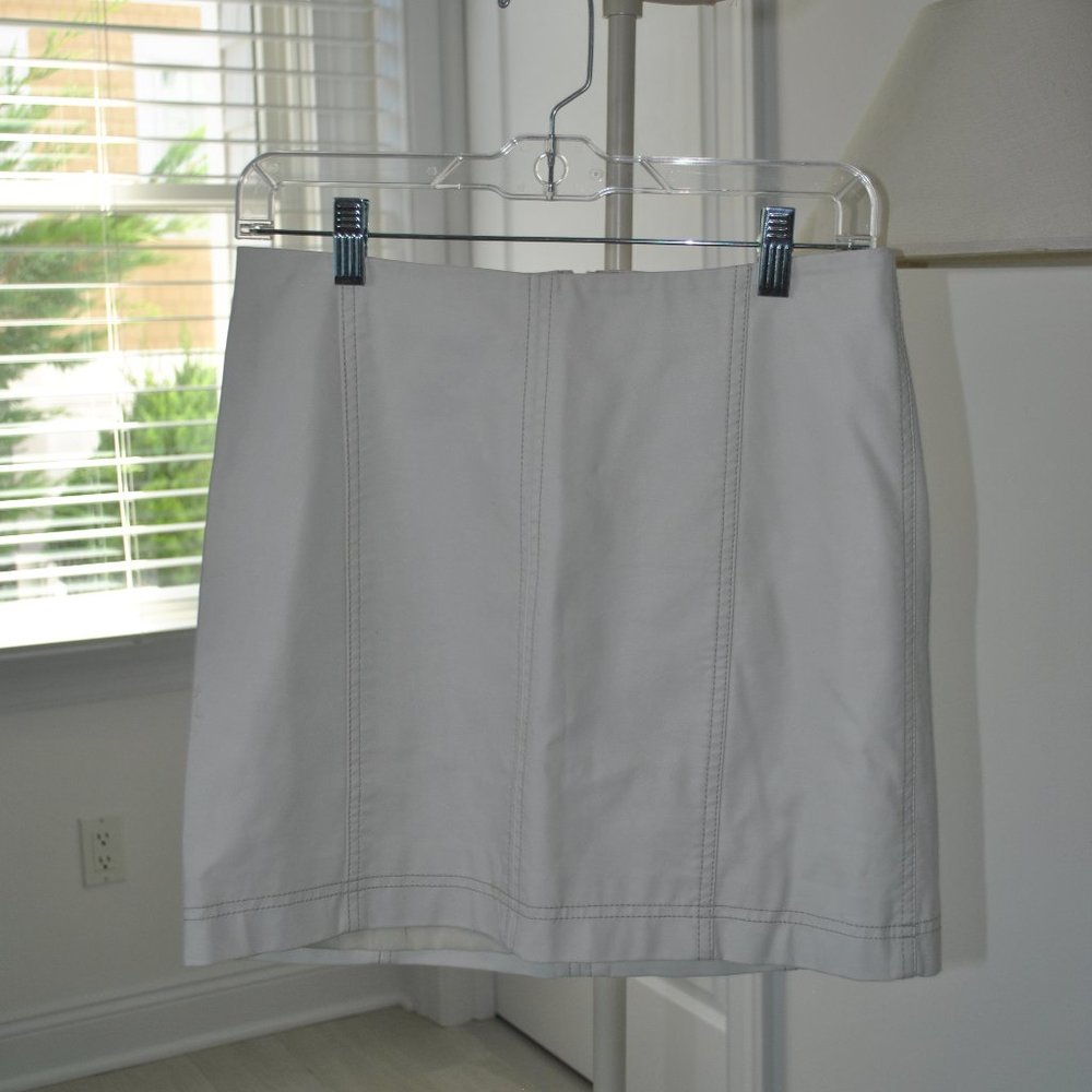 Free People White Leather Mini Skirt
